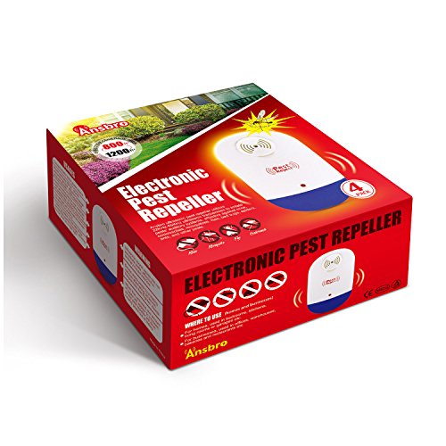 Sago Brothers 2018 NEWEST Pest Control Ultrasonic Pest Repeller, Electronic Mosquito Repellent Plug in for Mice, Roaches, Bed Bugs, Flies (4 Pack), Human/Pets Friendly