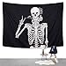 MARTINE MALL Rock and Roll Skull Tapestries, Funny Skull Human Skeleton Tapestry Wall Hanging for Room Decoration, Black and White Wall Art Tapestry (59.1