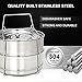 Secite Stackable Insert Pans Compatible with Instant Pot Accessories 6/8 qt, Stainless Steel Food Steamer for Pressure Cooker,Baking, Reheating-Two Interchangeable Lids Included
