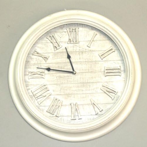 Wanduhr Holz Look Weiss Shabby Chic Stil Landhaus 40 Cm Durchmesser Amazon De Kuche Haushalt