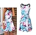 Flymall Flora Print Halter Neck Fit and Flare Dress Mini Dress