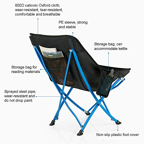 HRXS Campingstuhl, ultraleichter, klappbarer Angelstuhl, kompakter tragbarer Outdoor-Stuhl mit Tragetasche, für Outdoor… – Bild 3