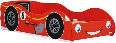 happybeds Racing Car Toddler Bed, Red Race Car 70x140 cm Junior Bed