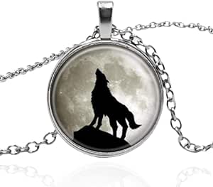 Moon Wolf Glow In The Dark Necklace – Unique Lovers Gift, Noctilucent Pendant For Him Or Her - View #4