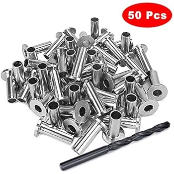 Kelife 50 PCS Stainless Steel Protector Sleeves Grommet for 1/8