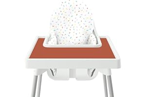 Kalovin High Chair Placemat for IKEA Antilop Baby High Chair, Silicone Placemats, High Chair Tray Finger Foods Placemat for Babies, Toddlers (Clay)