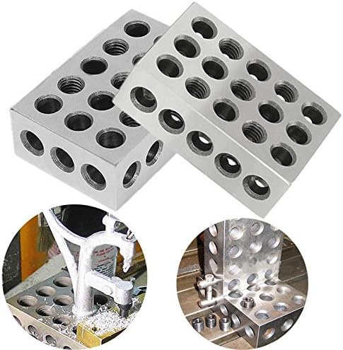 2pcs 1-2-3 Precision Blocks Ultra Precision Blocks Set Matched Machinist 123 Hardened Milling Tool 23 Holes (0.0001'')