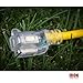 Iron Forge Cable 10 Foot Lighted Outdoor Extension Cord - 12/3 SJTW Heavy Duty Yellow Extension Cable with 3 Prong 15 AMP Grounded Plug for Safety