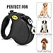 Retractable Dog Leash, 16 ft Nylon Dog Walking Leashes for Small Medium Large Dogs up to 110lbs, One Button Break & Lock, Tangle Free (Black)