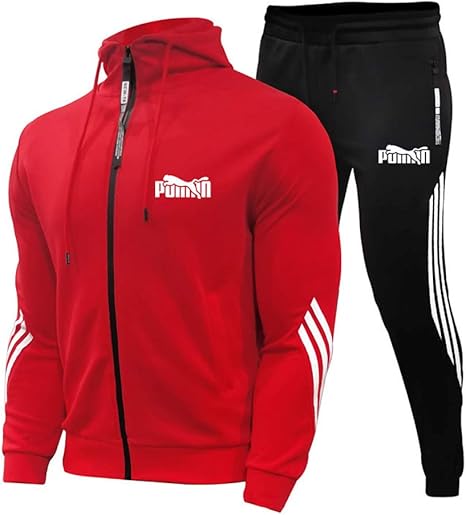 Amazon Co Jp 2個の部分のスーツのパーカージョガー男性冬スポーツウェアセットフード付きジャケットズボンヒップホップスポーツトラックスーツメンズ服 B L ホーム キッチン