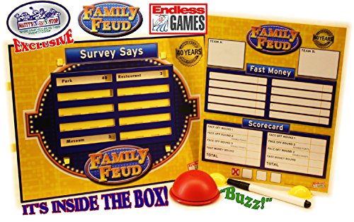 Family Feud Deluxe 40th Anniversary Edition with Classic Console & Electronic Red 3 Mode Game Answer Buzzer and Count Down Timer - Matty's Toy Stop Exclusive!