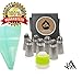 Russian Cake/Pastry Decorating Piping Tip Kit By K2A - Large Ball Style Icing Nozzles - 7 Stainless Steel Frosting Tips, 10 Disposable Pastry Bags, 1 Tricolor Coupler & 1 Reusable Silicone Pastry Bag