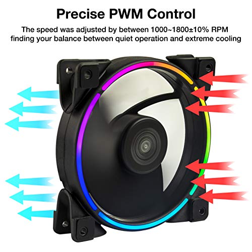CP3 RGB Computer Fans Addressable 120mm Case Cooling Fan Dual Lighting
