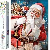 Dylan's Cabin DIY 5D Diamond Painting Kits for Adults,Full Drill Embroidery Paint with Diamond for Home Wall Decor（Santa Claus/12x16inch)