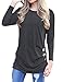 Anicco Womens Long Sleeve Casual Round Neck Loose Tunic Top Blouse T-Shirt
