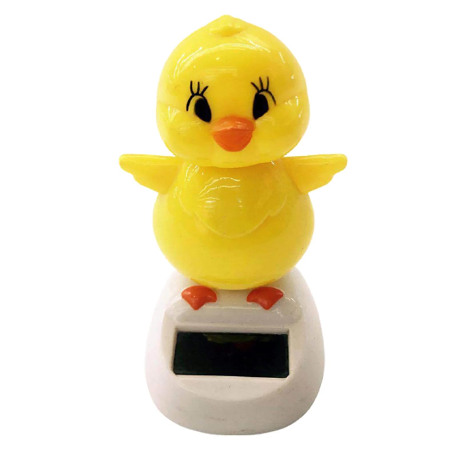 Yellow Plastic Solar Dancing DUCK Ornament Solar Powered Car Toy for Car Office Desk Decoration etc，Novelty and Gag Toys，Solar Powered Toys