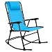 Best Choice Products Foldable Zero Gravity Rocking Mesh Patio Recliner Chair w/Headrest Pillow, Light Blue primary