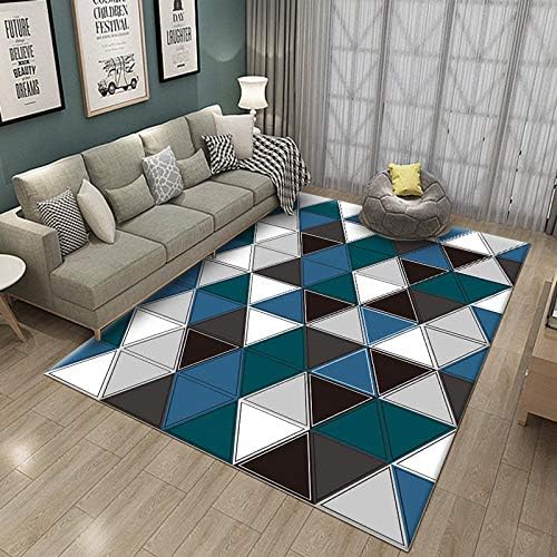 Simmia Home Modern Durable Area Rugs Triangle gray black blue 160 * 230CM Traditional Carpet Indoor Floor Living room Kitchen Bedroom Bathroom Non-slip Healthy