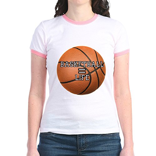 Royal Lion Jr. Ringer T-Shirt Basketball Equals Life - Pink/Salmon, Small