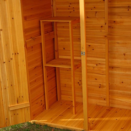 Melko Gerätehaus XXL Geräteschrank Geräteschuppen Gartenschrank, aus Holz, braun, 162 x 140 x 75 cm – Bild 4