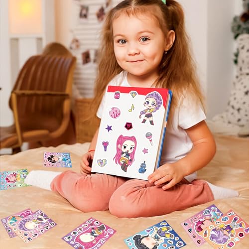 Hunte 24 Sheets Stickers for Kids - DIY Cartoon Movie Sticker Set Makeup Stickers for Girls and Boys, Great for Class Rewards, Anime Inspired Crafts and