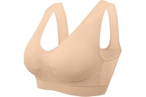 QWENTMTNTY Sports Bras for Women Plus Size Breathable Cool Lift Up Bra Full Coverage Wireless Push Up Bra Seamless Bralettes
