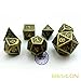 Bescon New Style Ancient Brass Solid Metal Polyhedral D&D Dice Set of 7 Brass Metallic RPG Role Playing Game Dice 7pc Set D4-D20
