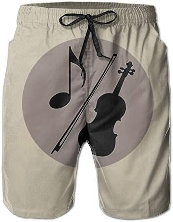 JINYIPI Board Shorts Violin Men's Quick Dry Classical colorful Swim Trunk Beach Boardshorts