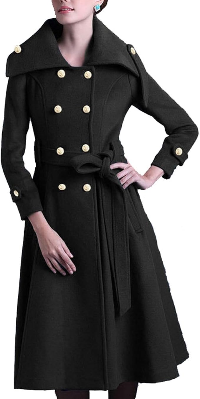 black knee length pea coat