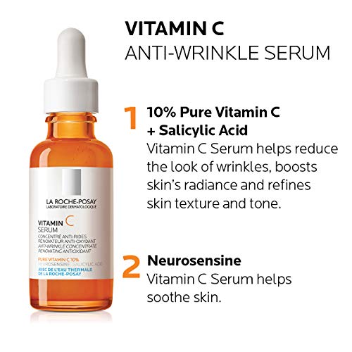 La RochePosay Pure Vitamin C Face Serum with Salicylic Acid. Anti
