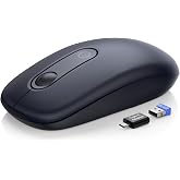 Wireless Mouse for Laptop, Quiet Computer Mice for Office Travel Work, M41 | 2.4GHz, USB-C Adapter, Slim &amp; Portable, 3 Level DPI, for S to M Size Hands, Silent Mouse for PC, Desktop, Macbook, MAC