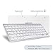 CEROBIT Wireless Bluetooth Keyboard Ultra Slim Universal Compatibility with Windows Android IOS for Laptop Mac Tablet Desktop PC Computer Smart TV (Sliver White)
