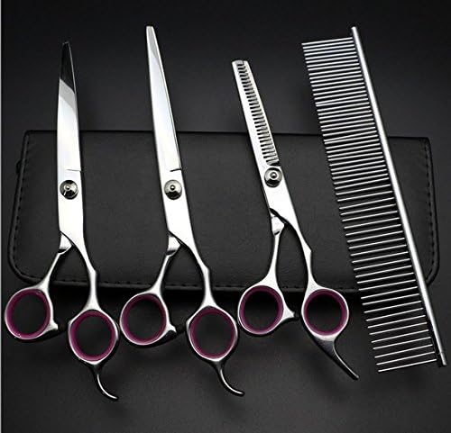 somarke 7" Professional Pet Dog Grooming Scissors Set, Cutting + Thinning + Curve Tools