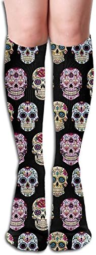 Day Of The Dead Sugar Skulls Soft Athletic Long Socks Knee High Stockings Sock Boot