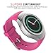 Gear S2 Watch Band, MoKo Soft Silicone Replacement Sport Band for Samsung Gear S2 (SM-R720 / SM-R730 ONLY) Smart Watch, NOT FIT S2 Classic (SM-R732 & SM-R735), NOT FIT Gear Fit2 Watch, Barbie PINK