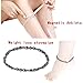 ROSENICE 2pcs Hematite Magnetic Therapy Anklets Magnetic Bracelets Therapy Healing Jewelry for Men Women Arthritis and Carpal Tunnel Pain Relief (Black)