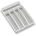 madesmart Classic Mini Silverware Tray - White | CLASSIC COLLECTION | 5-Compartments | Kitchen Organizer |Soft-grip Lining an