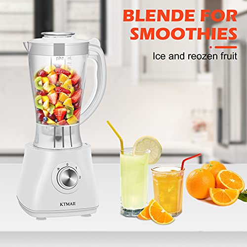 KTMAII Compact Food Processor Blender Combo, 5 Cup Bowl, Dough Blade