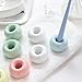 Brandon Trollpoe 4 Pcs/Pack Mini Ceramic Toothbrush Holder Porcelain Tooth Brush Stand Ring Bathroom Storage Organizer (4 Color)