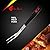 4 Piece BBQ Grill Tools Set - Cooking Utensils Barbecue Grilling Stainless Steel - Kitchen Utensil Set Metal Tools - Spatula - Tongs - Fork - Basting Brush