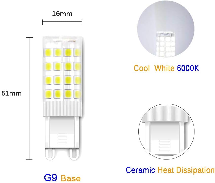 ENGEYA G9 4W LED Light Bulb,4W Energy Saving Bulbs,SMD 2835 LED Lamp,40 Watt Halogen Bulb Equivalent,400Lumens/360° Beam Angle/Non-Dimmable - Image 3