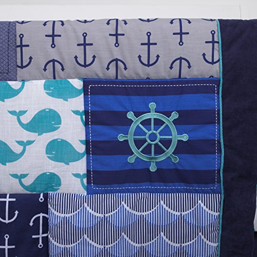 Nautica Kids Set Sail Nautical/Anchor/Whale 4 Piece Nursery Crib