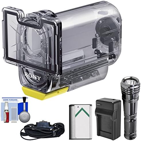 Sony MPK-AS3 Action Cam Underwater Marine Housing Case (197 ft./ 60m) with LED Torch + Hand Strap + Battery + Charger + Kit for HDR-AS15, HDR-AS20, HDR-AS30V, HDR-AS100V, HDR-AS200V Camcorders