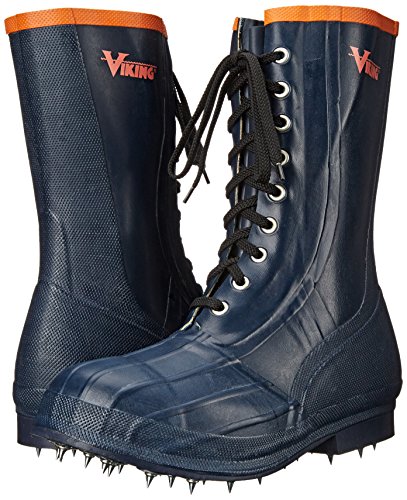 Viking Footwear Spiked Forester Caulk Boot, Black/Orange, 9 M US