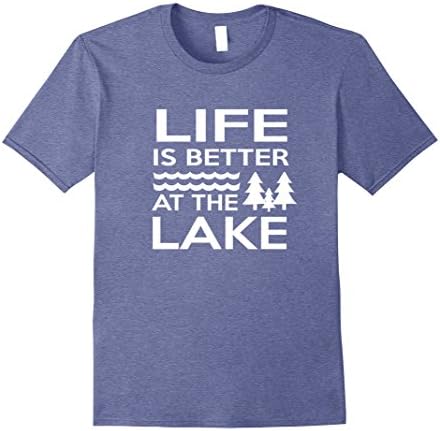 Men's Life Is Better At The Lake T-Shirt XL Heather Blue