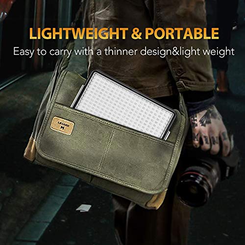 360 LED Video Light Panel, Dimmable Camera Camcorder Video Light, 3200k-5600k Portable Photography Lighting with 4400mAh Battery and Charger for Canon, Nikon, Pentax, Sony and Olympus DSLR Camera