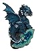 Atlantic Collectibles Adorable Quartzite Blue Baby Dragon On Fossil Cove Figurine 5