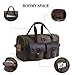 SUVOM Canvas Duffle Bag Leather Weekend Bag Carry On Travel Tote Duffel Weekender Luggage Oversized Holdalls Handbag for Men and Women with Padded Shoulder Strap(Army Green)