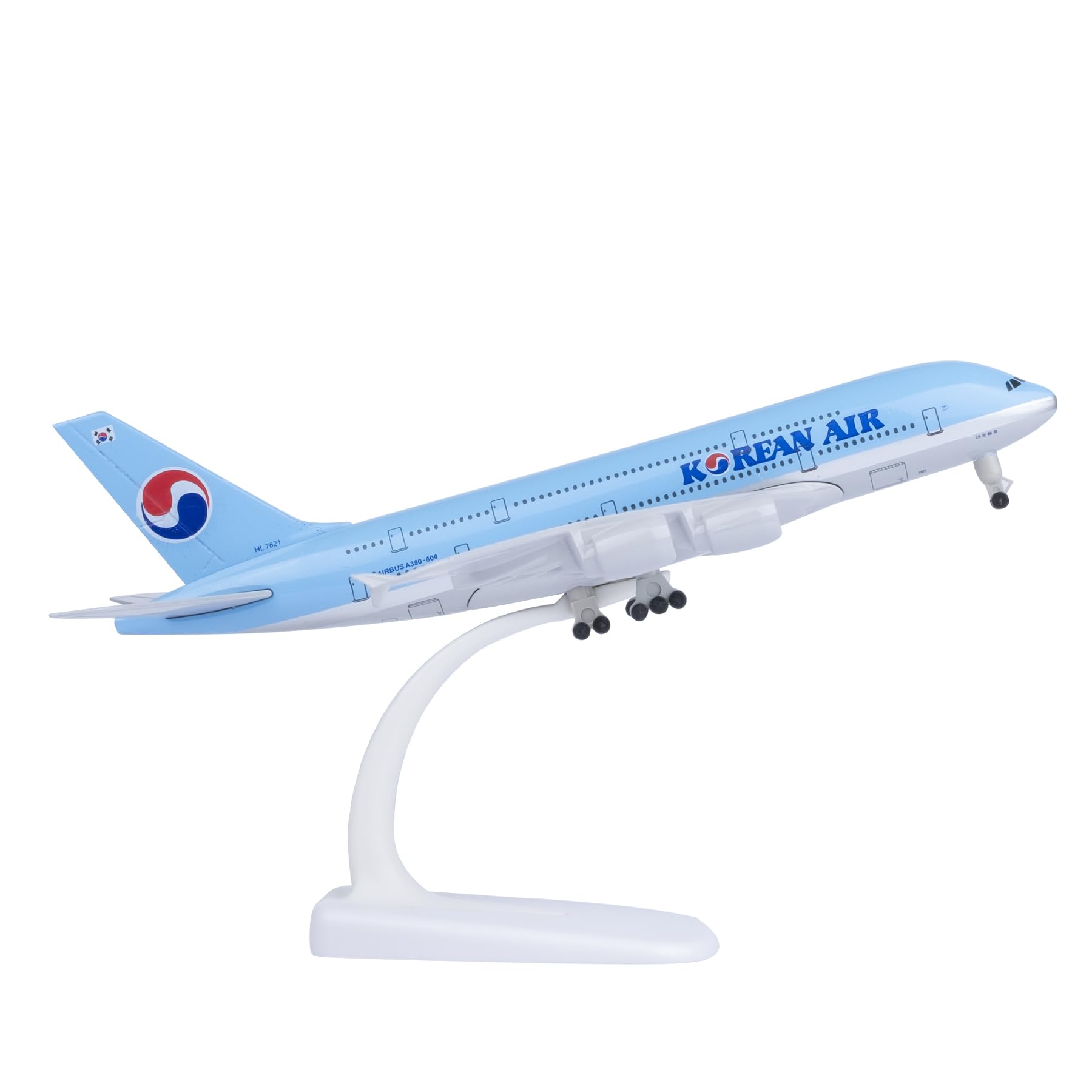Bswath Model 1:300 Scale Model Airplane Korean A380 Model Plane Metal Alloy Die-cast Airplanes for Gift and Collection