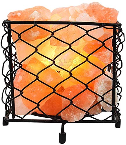 4-5 KG Klass Home SALT LAMP, Himalayan Salt Lamp Mood Light, Salt Lamps with On/Off switch | Metal Fire Basket & Rock Salt Lamp | Salt Rock Lamp | Salt Lamps UK for Home Decor | Salt Lamp Basket